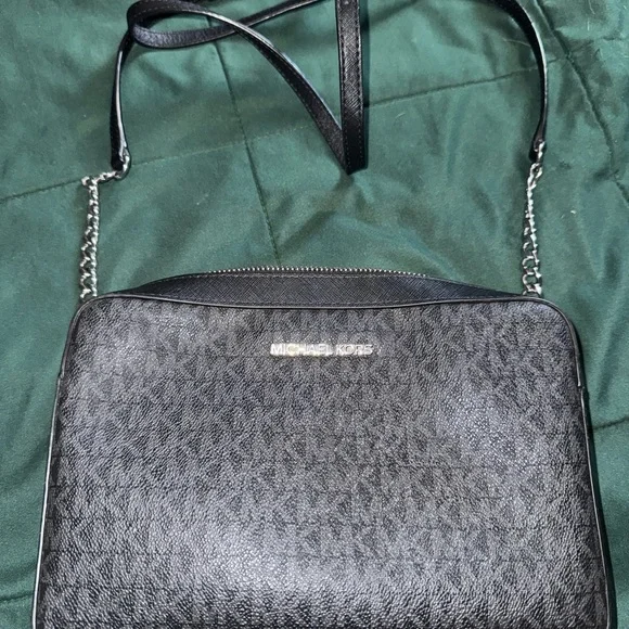 Michael Kors Black Textured Crossbody Bag - Picture 1 of 5